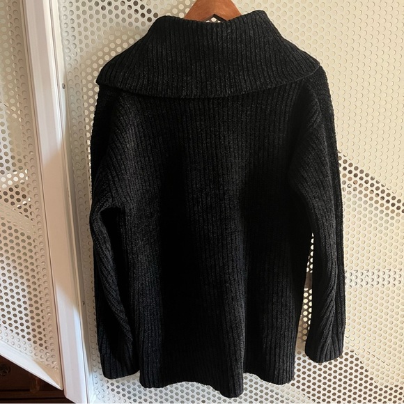 Joe Fresh Closed Cowl Neck Chunky Knit Sweater Size Medium Black - Picture 7 of 9